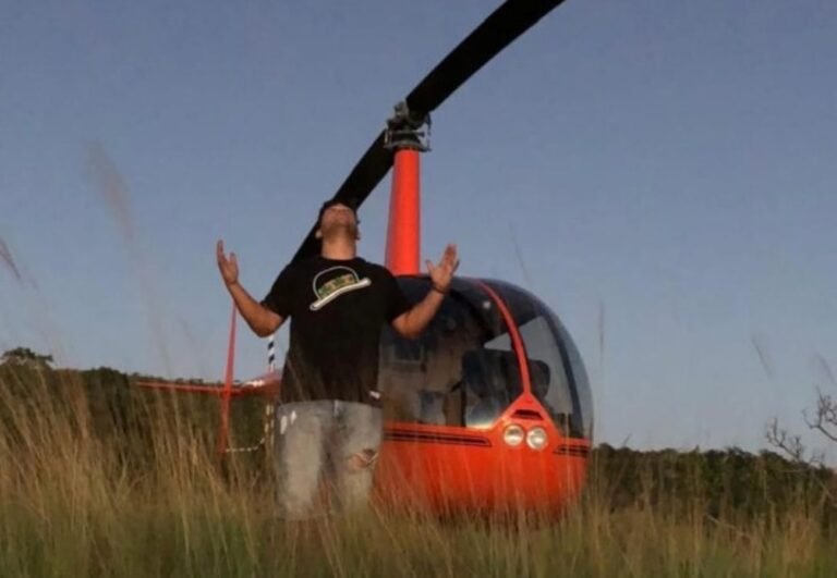 Pai de Henrique e Juliano divulga imagem de helicóptero que caiu em fazenda no Tocantins